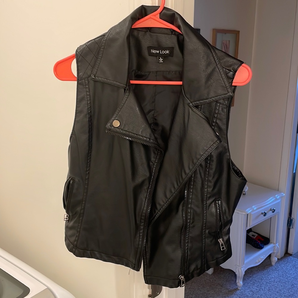 Black leather vest